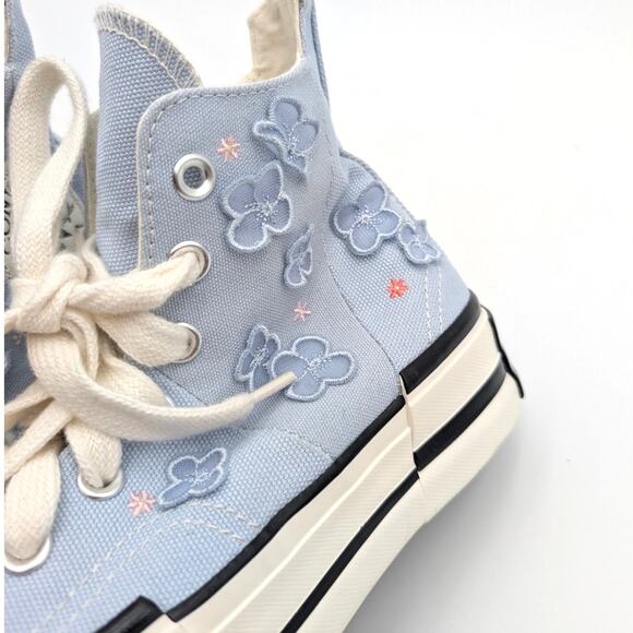 Converse Chuck 70 Plus 3D Flowers Unisex High Top Shoes Blue Size USW5/M3 EU35 - Picture 10 of 11
